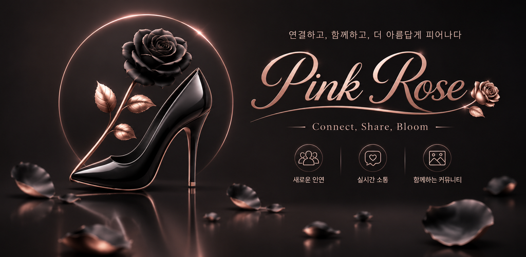 Pink Rose — 연결하고, 함께하고, 더 아름답게 피어나다. 새로운 인연, 실시간 소통, 함께하는 커뮤니티.
